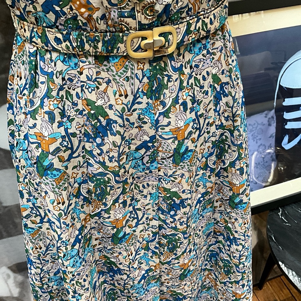 60s sky blue Turkish horseman oriental design a line short sleeve doll dress - Picture 9 of 16